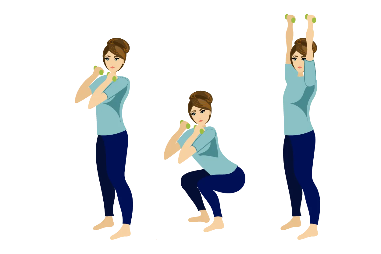 Squat with shoulder press