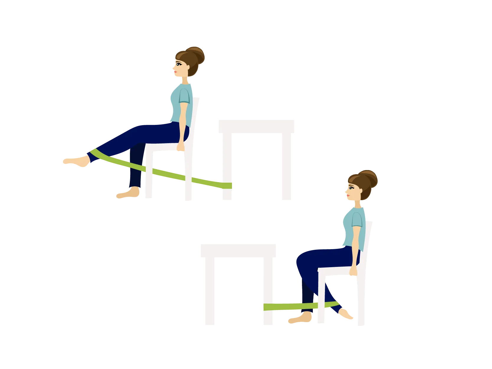 Seated Knee Bend and Knee Extension