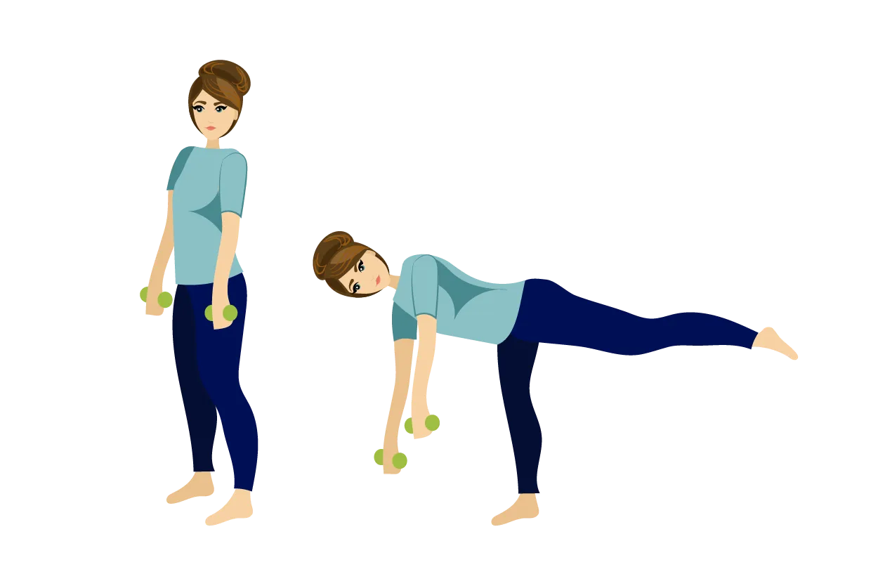 Single-Legged Dumbbell Forward Bend