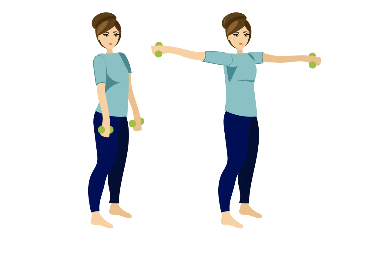 Standing Extended Lateral Raise with Both Arms