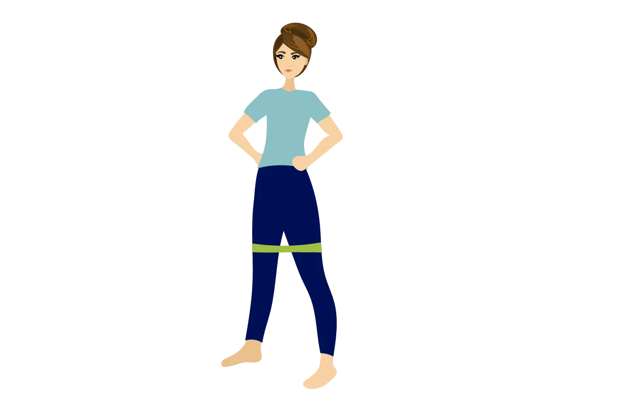 Sideway walk with elastic band